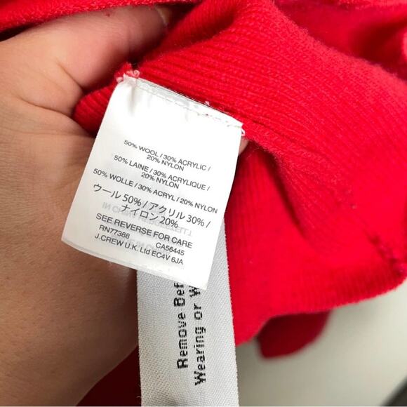 J. CREW Wool Blend Sweater Blazer Cherry Red {X20} - Picture 5 of 6